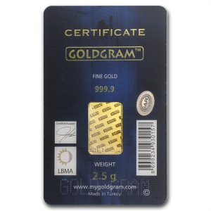 IGR 2.5 Gram .9999 Gold Bar with COA