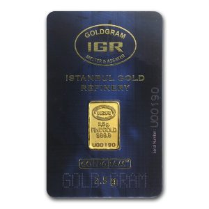 IGR 2.5 Gram .9999 Gold Bar with COA