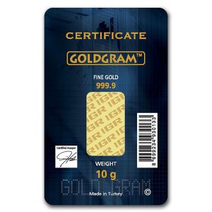 IGR 10 Gram .9999 Gold Bar with COA