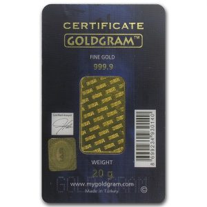 IGR 20 Gram .9999 Gold Bar with COA